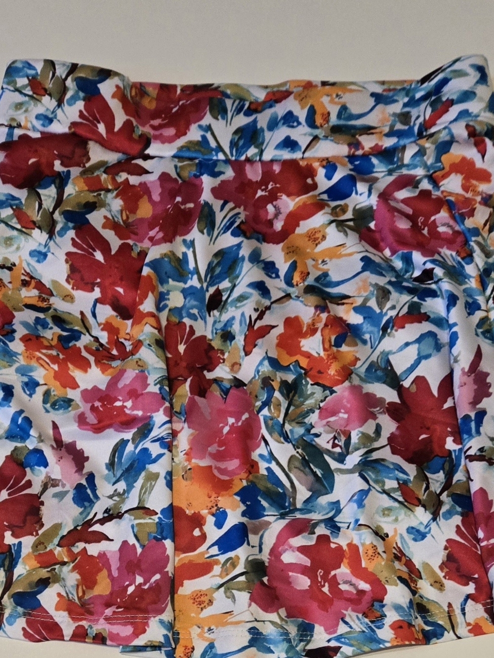 Colorful Abstract Floral A-Line Skort - Picture 1 of 2